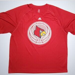 Adidas Climalite Louisville Cardinals Mens Red and White T Shirt Size 2XL